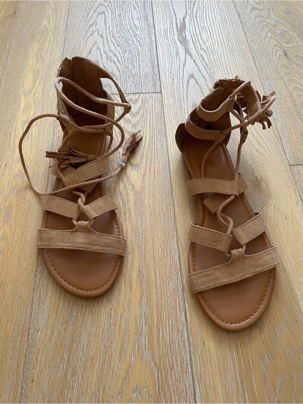 Lace-Up Women's Gladiator Sandals in Tan